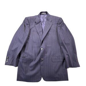 Hickey Freeman Loro Piana Wool Blazer 40R Madison Tasmanian Super 130s Striped